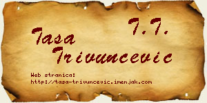 Tasa Trivunčević vizit kartica